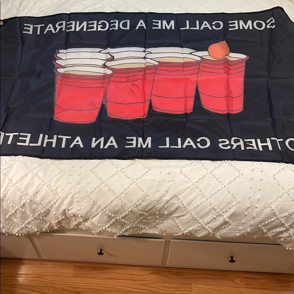 Beer Pong Banner with Red Cups Design new
